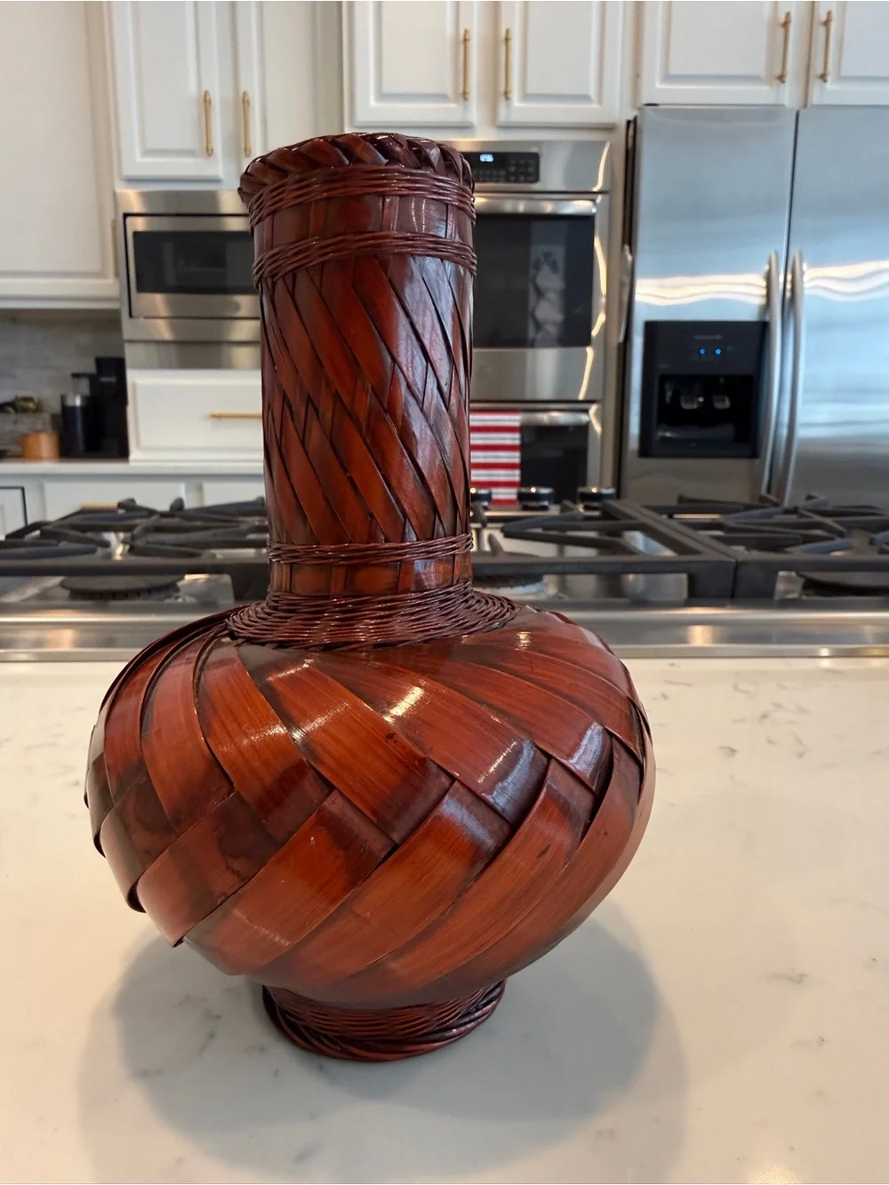 Woven Bamboo Rattan Vase feathers all body